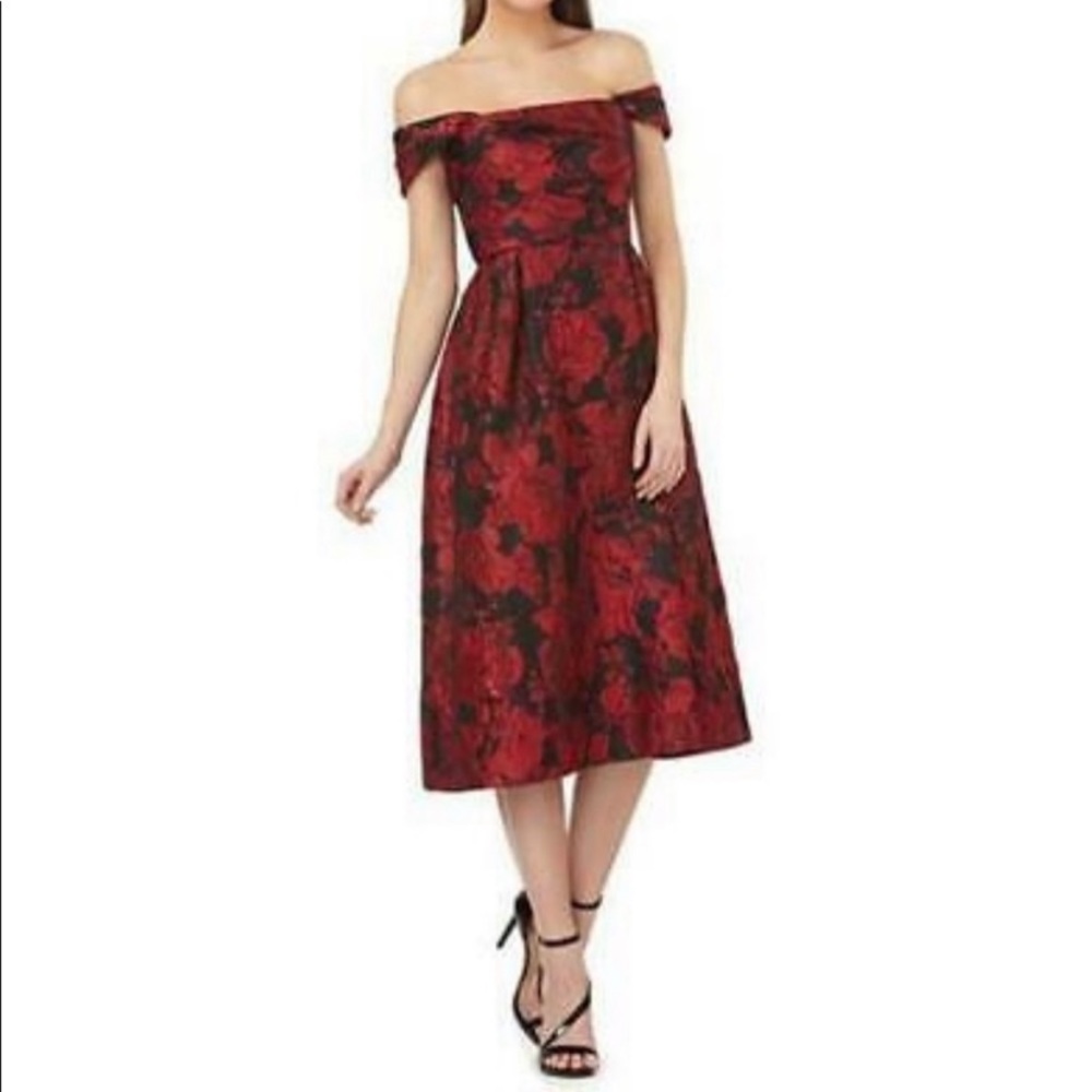NWT Carmen Marc Valvo Infusion Brocade Party Dress